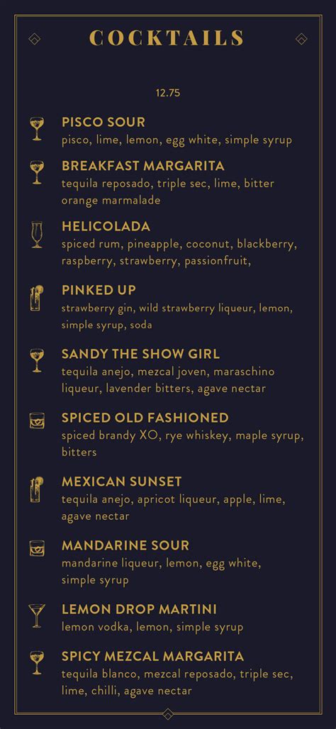 hippodrome bar menu|Menu for Cocktails at The Hippodrome .